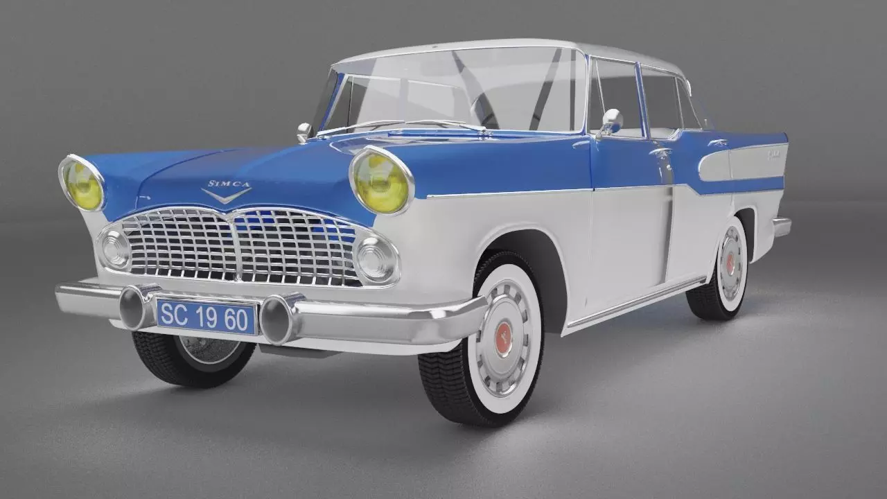Simca Vedette Chambord V8-1960 3D model_0