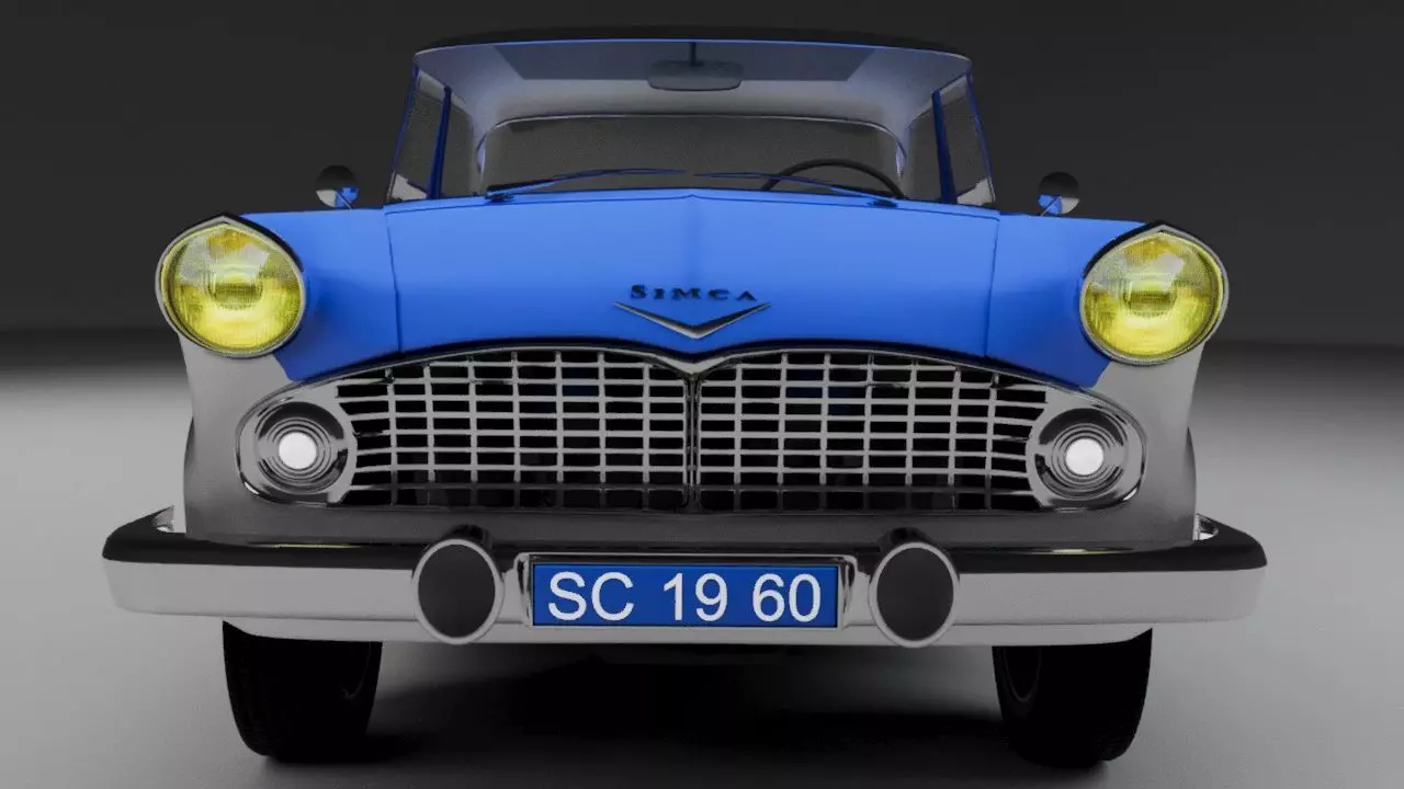 Simca Vedette Chambord V8-1960 3D model_11