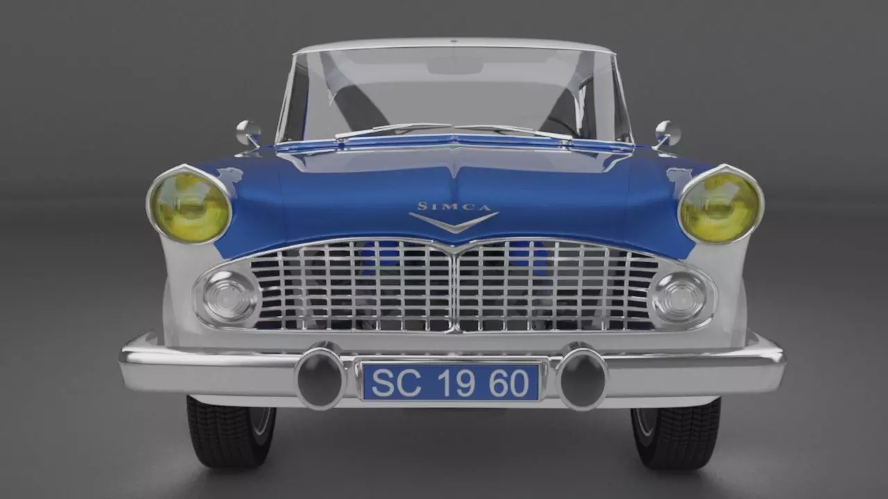 Simca Vedette Chambord V8-1960 3D model_8