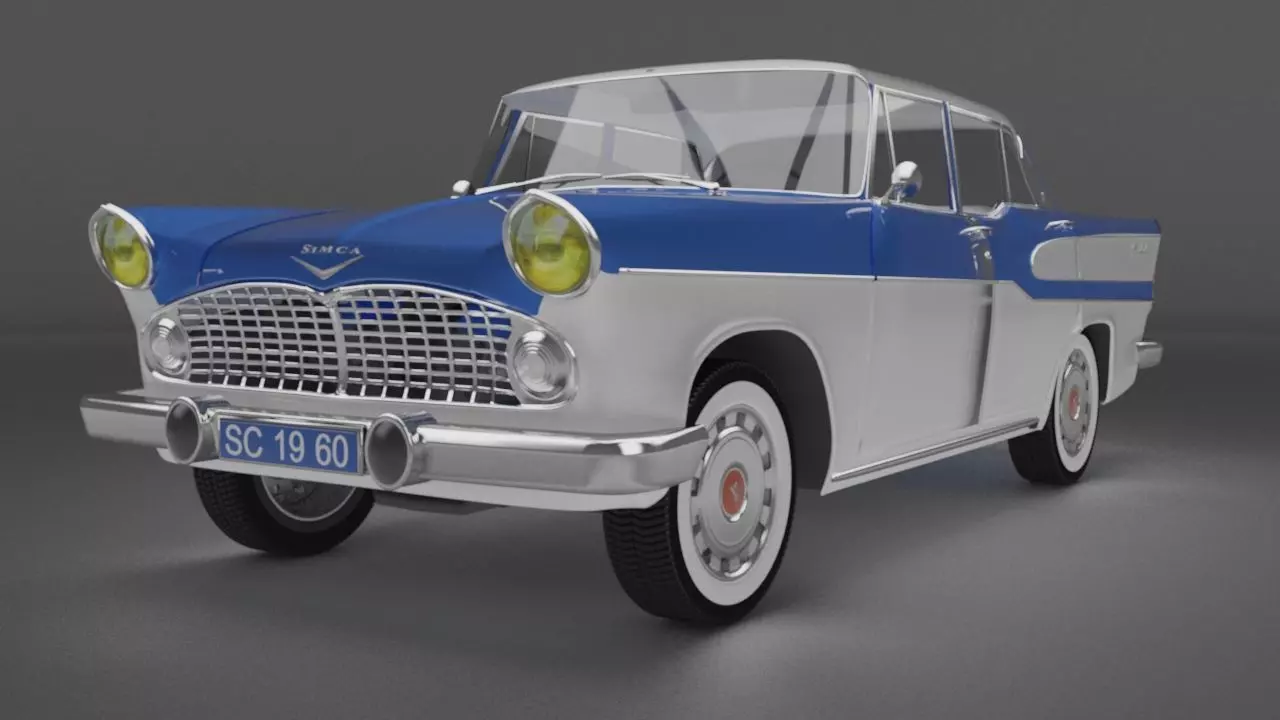 Simca Vedette Chambord V8-1960 3D model_1