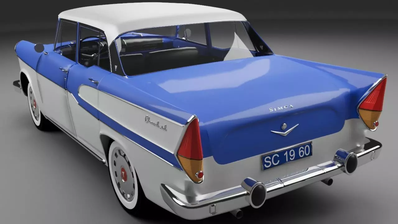 Simca Vedette Chambord V8-1960 3D model_13
