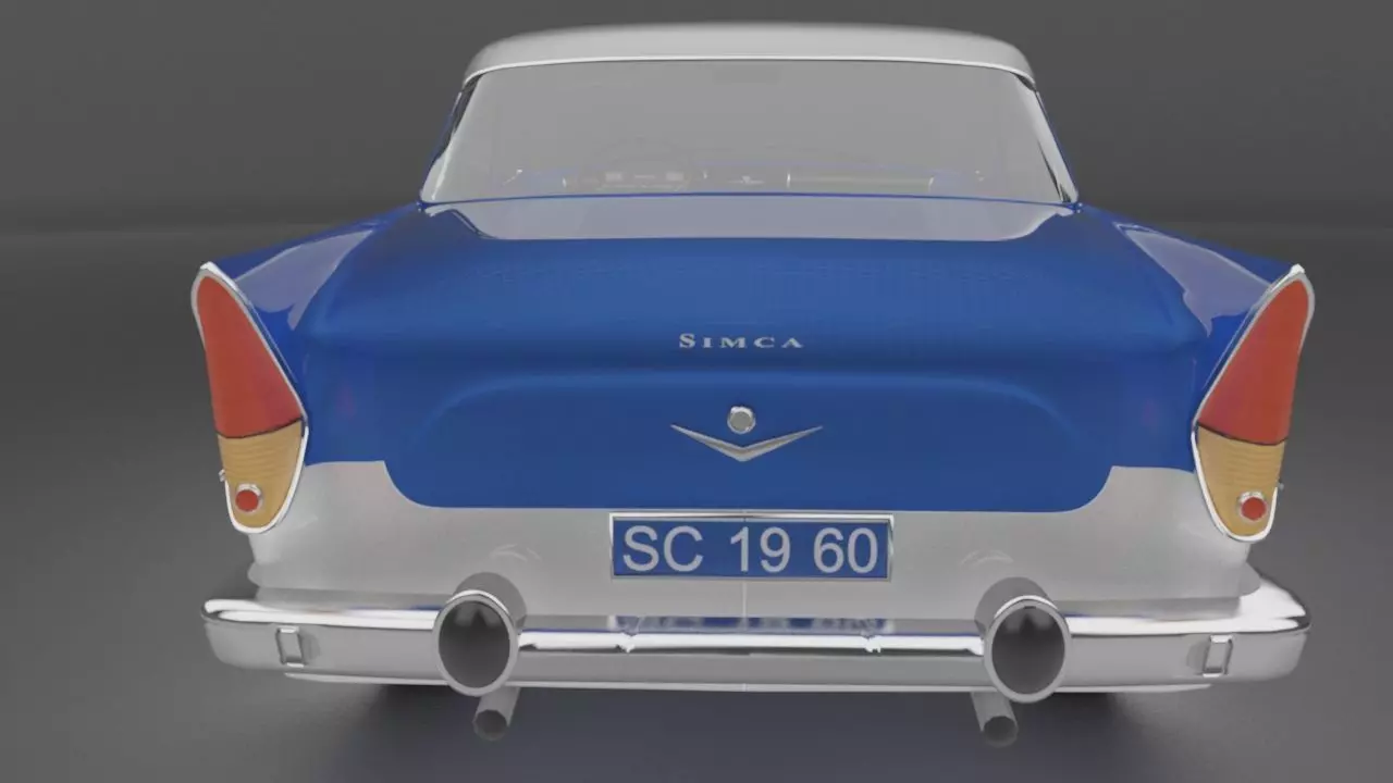 Simca Vedette Chambord V8-1960 3D model_7