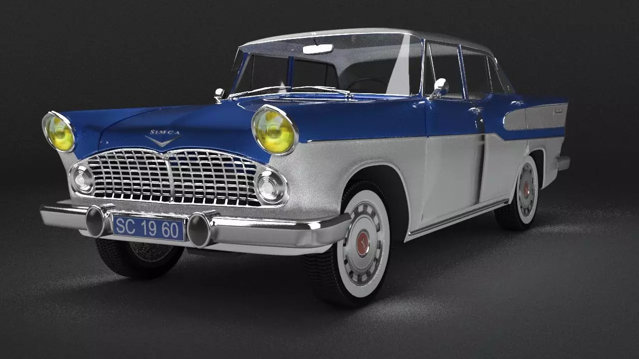 Simca Vedette Chambord V8-1960 3D model_14