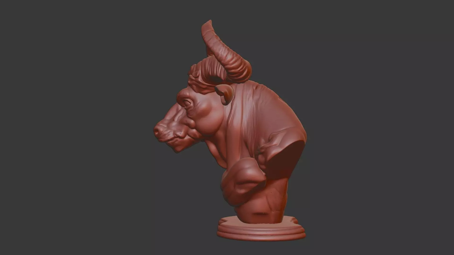 Minotaur Head Bust 3D Model STL Printable Mythological Sculpture 3D print model_3