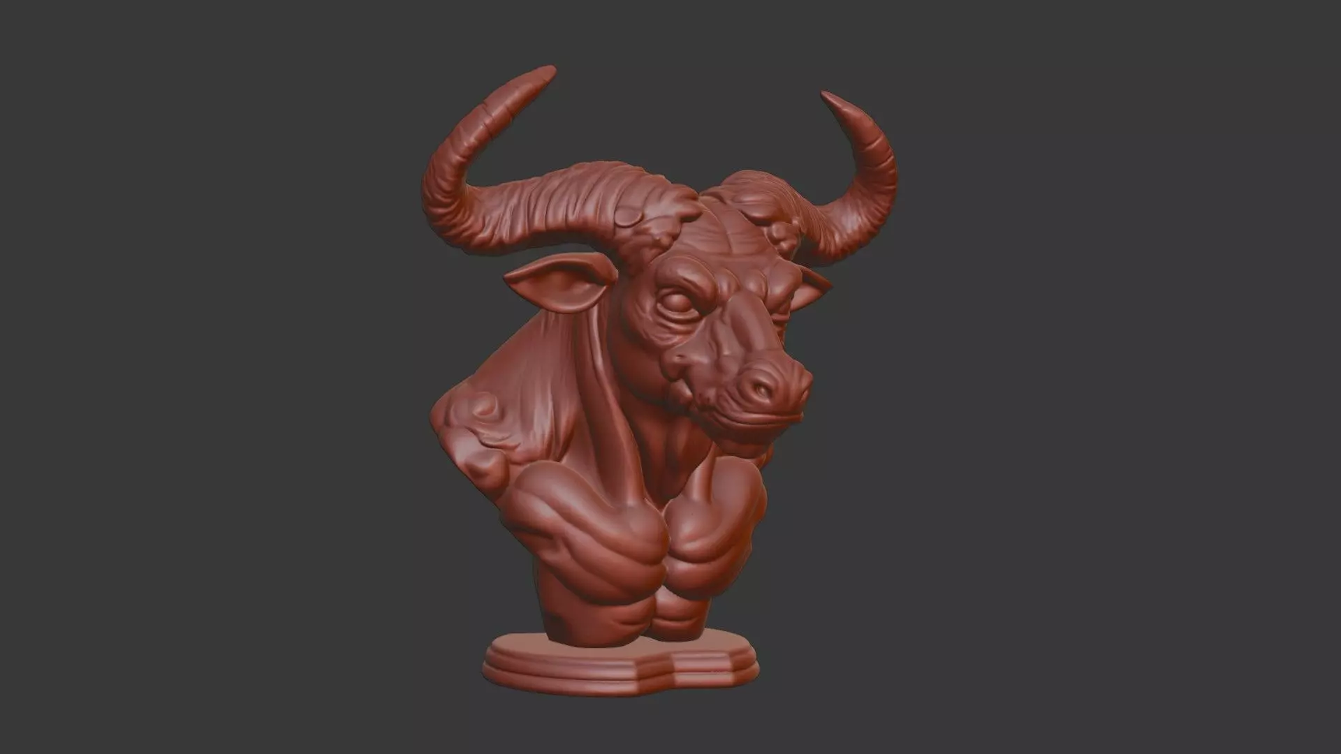 Minotaur Head Bust 3D Model STL Printable Mythological Sculpture 3D print model_1