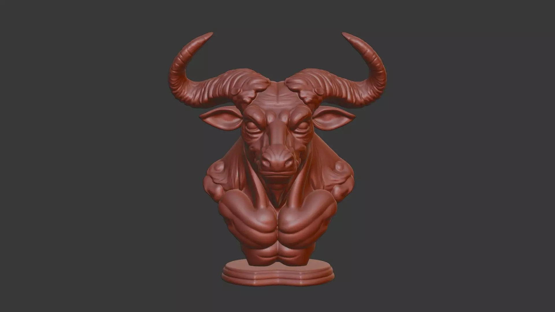 Minotaur Head Bust 3D Model STL Printable Mythological Sculpture 3D print model_2