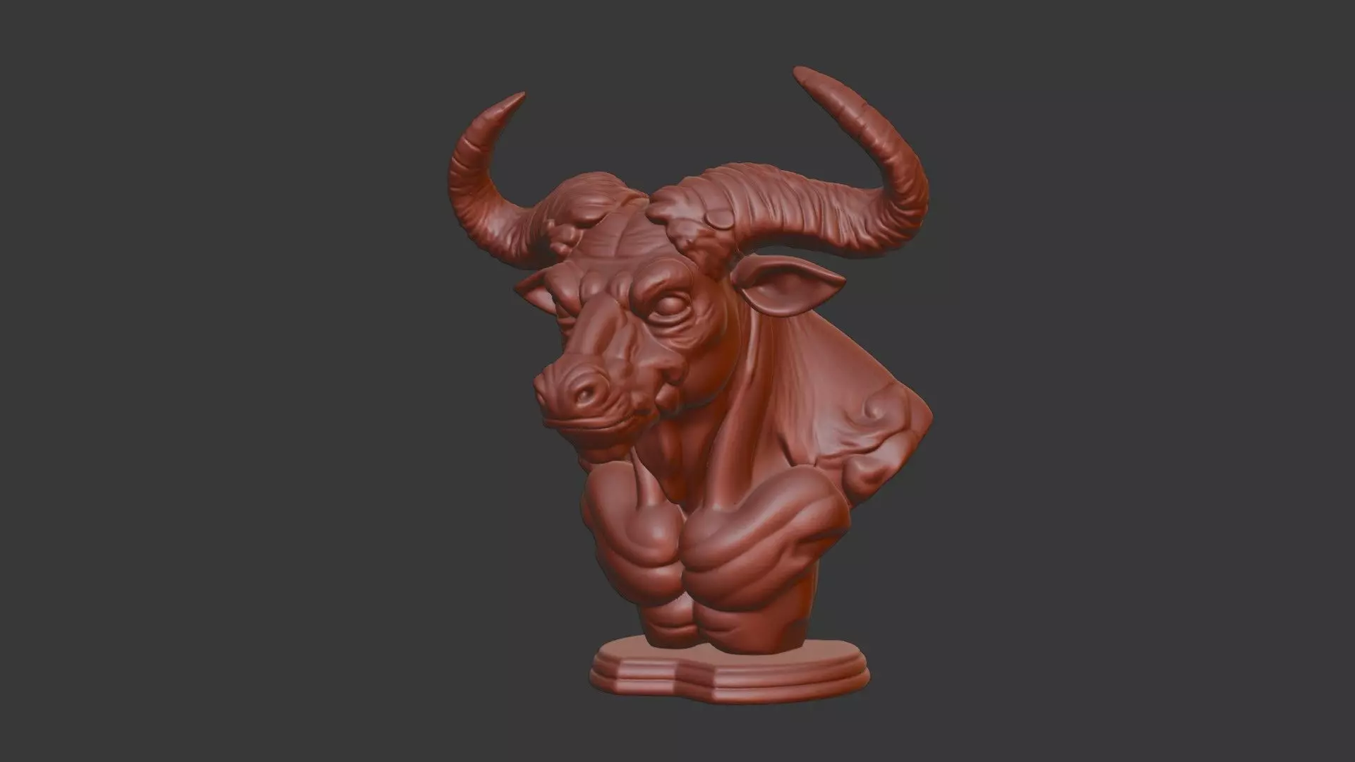 Minotaur Head Bust 3D Model STL Printable Mythological Sculpture 3D print model_7