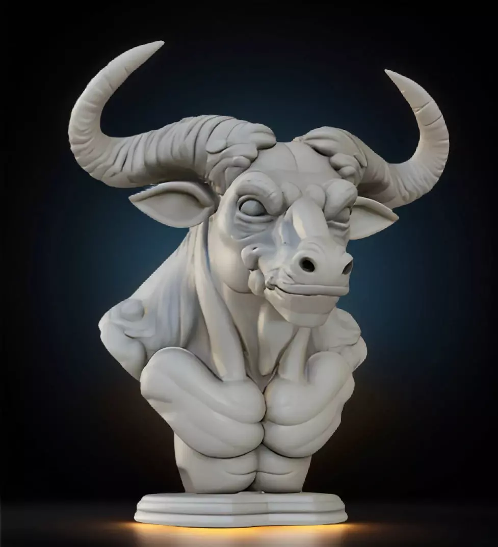 Minotaur Head Bust 3D Model STL Printable Mythological Sculpture 3D print model_0