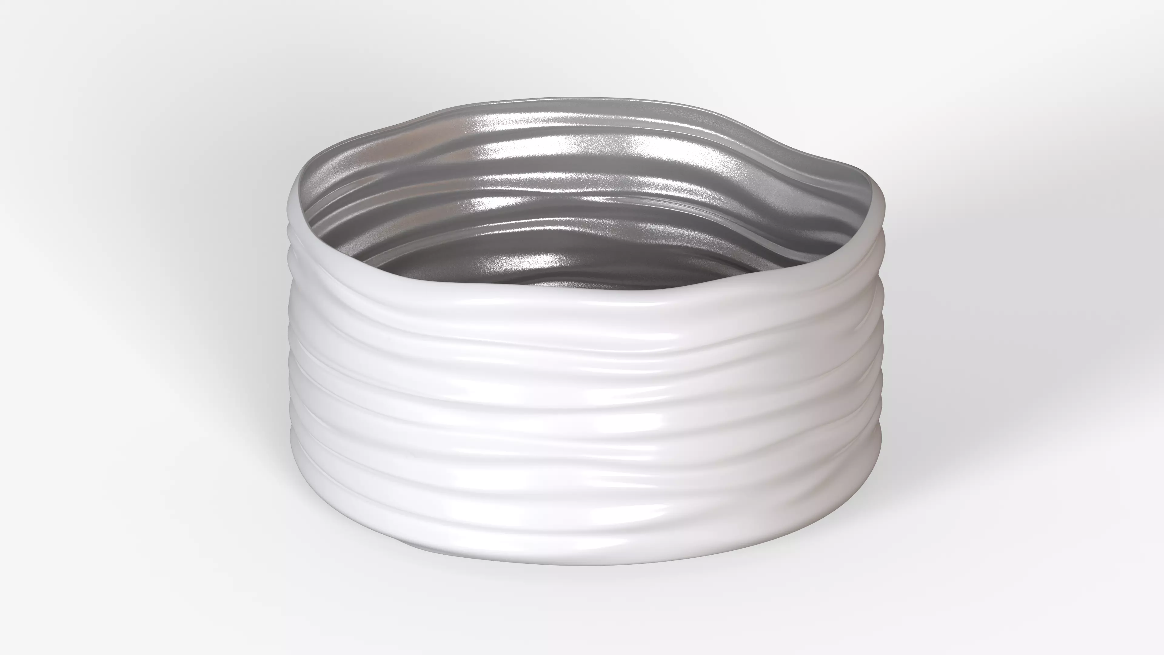 White Plastic Basket h160 Low-poly 3D model_6