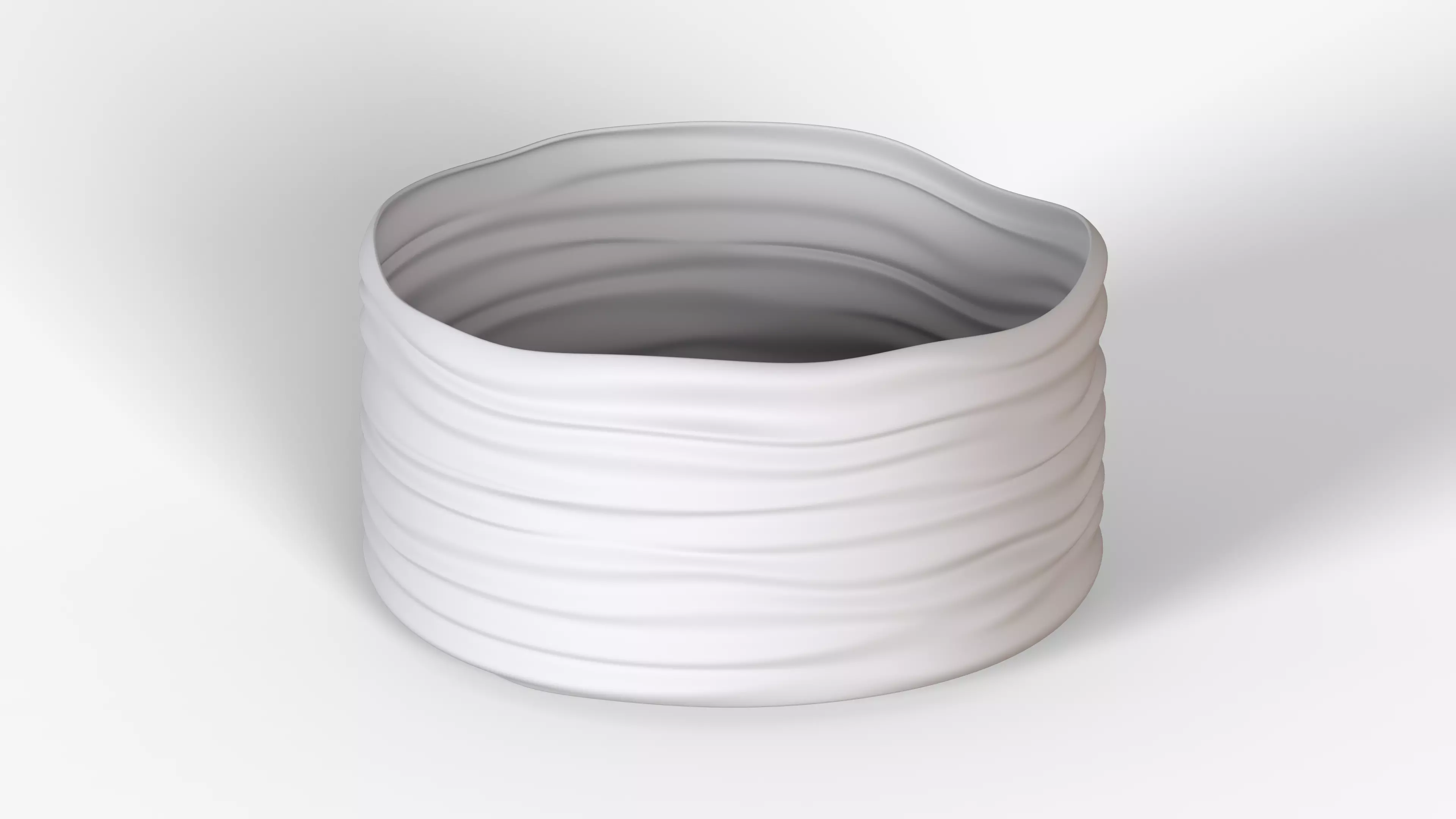 White Plastic Basket h160 Low-poly 3D model_8