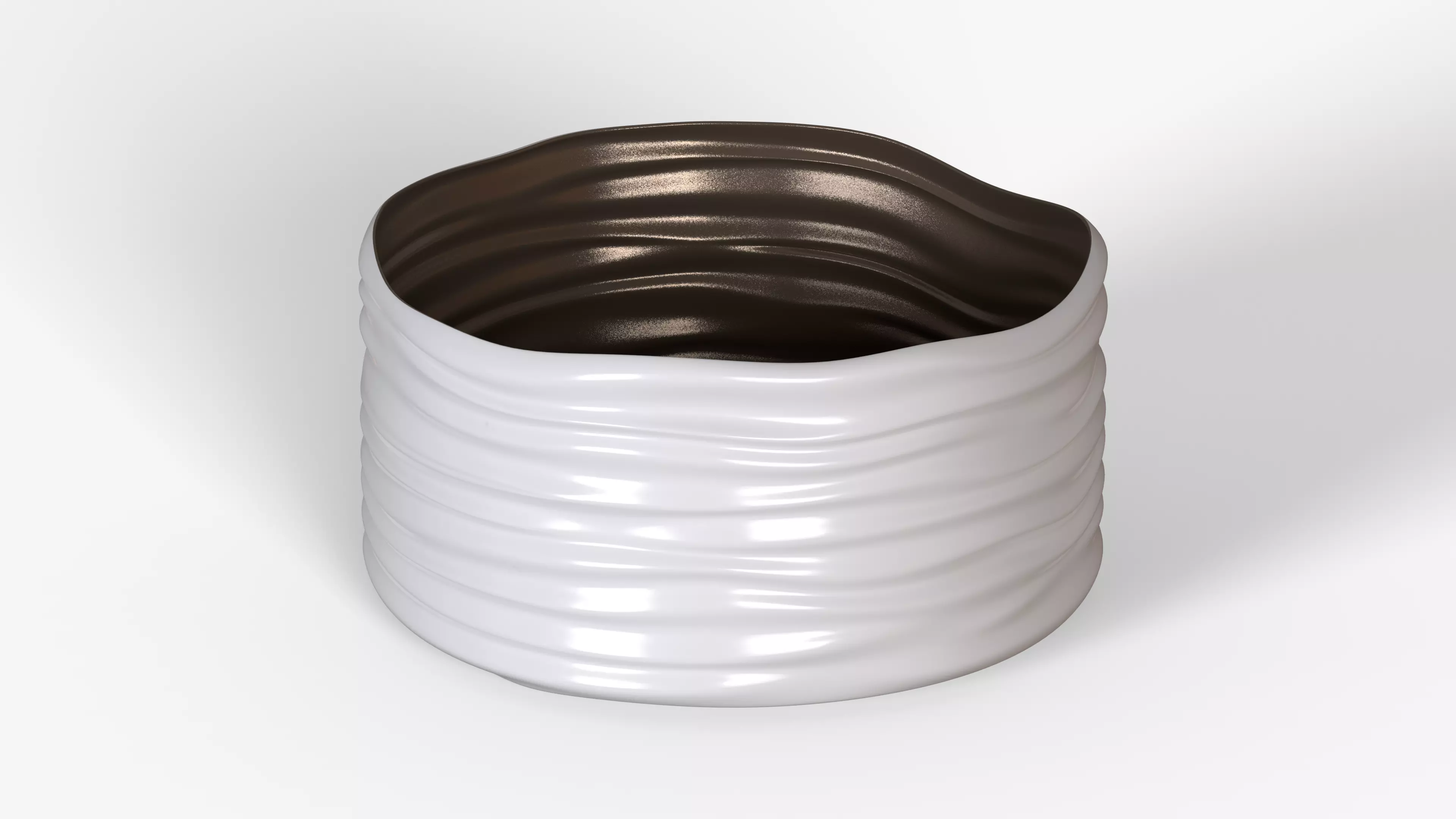 White Plastic Basket h160 Low-poly 3D model_0