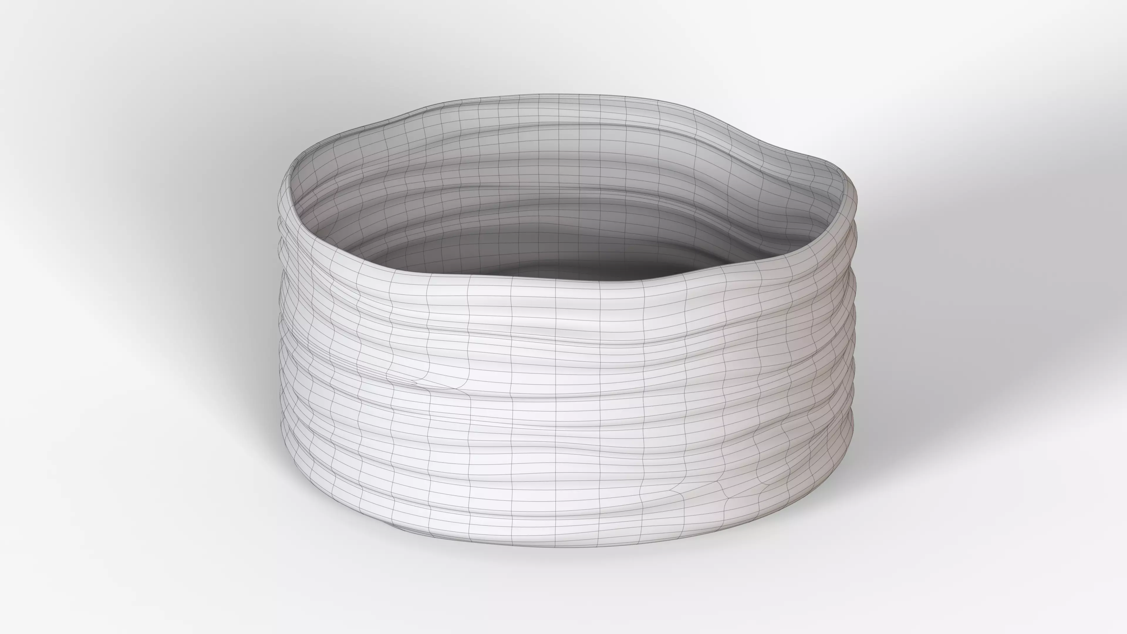 White Plastic Basket h160 Low-poly 3D model_7