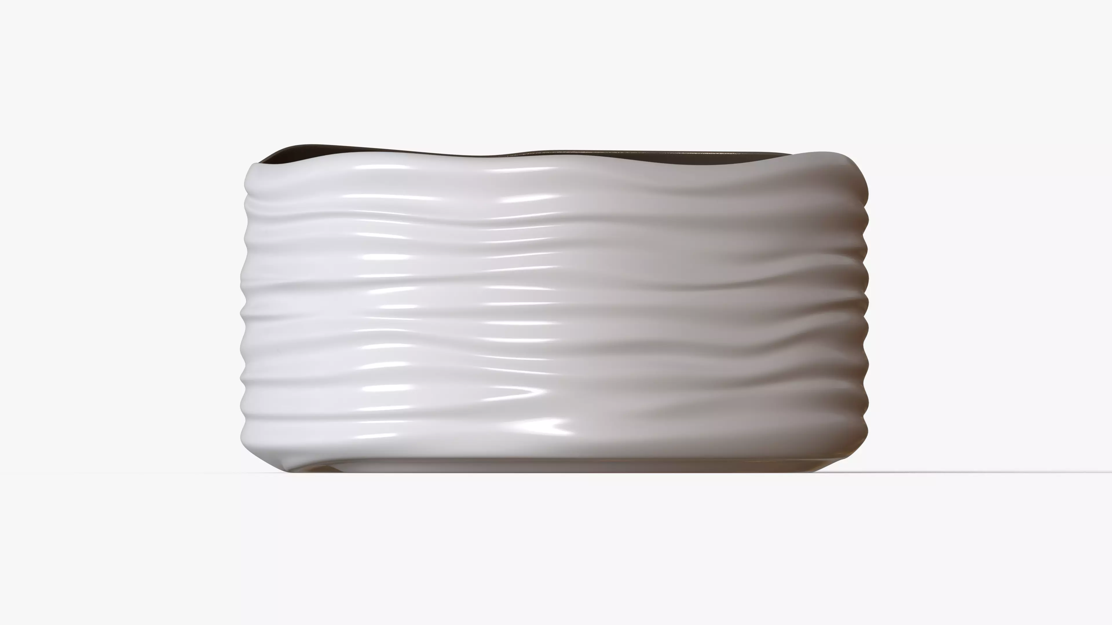 White Plastic Basket h160 Low-poly 3D model_5