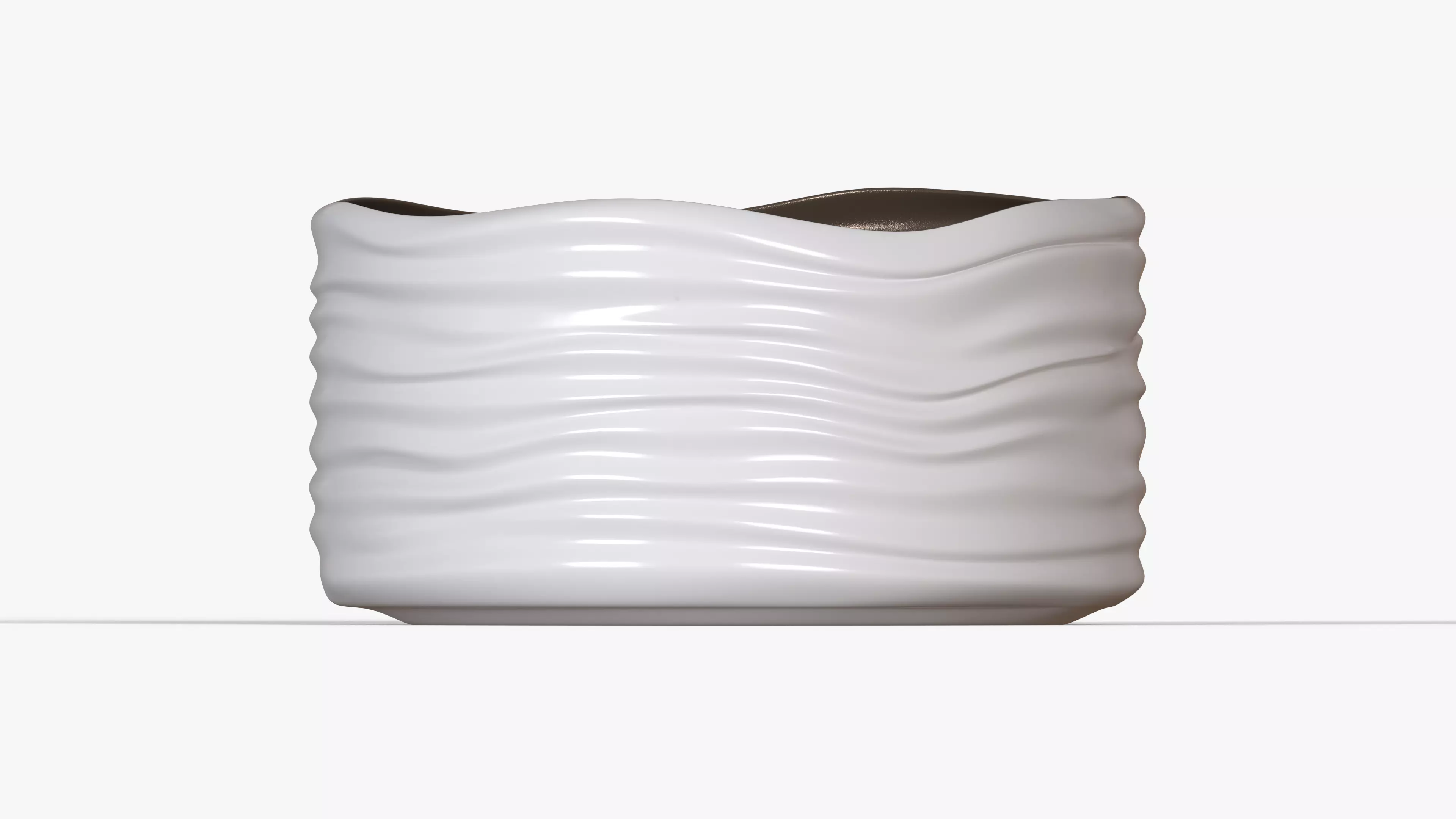 White Plastic Basket h160 Low-poly 3D model_2