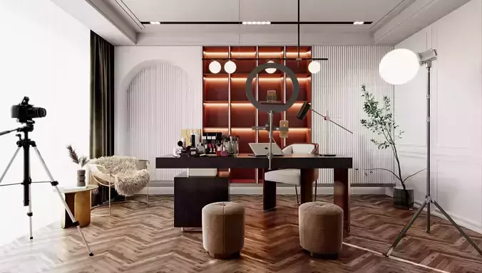 Modern live broadcast room