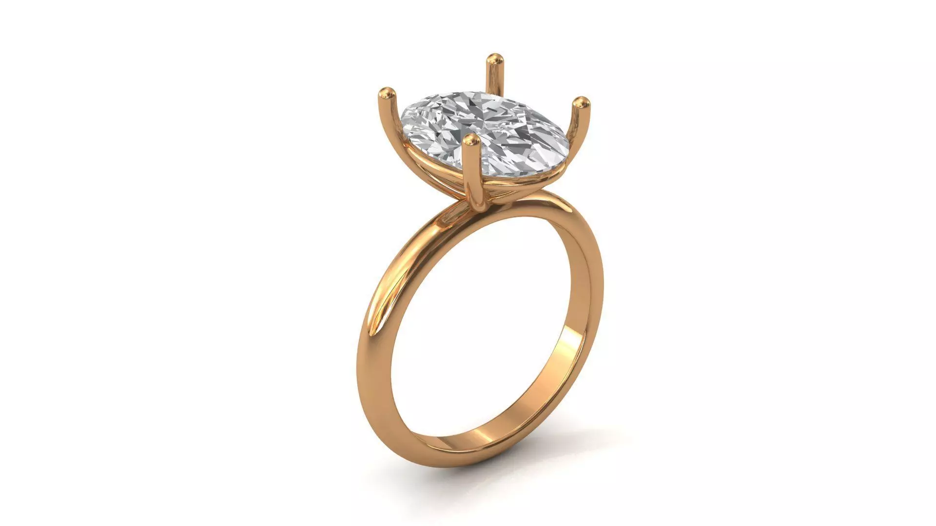 Classic 4-Prong Solitaire Engagement Ring 3D Model STL 3D print model