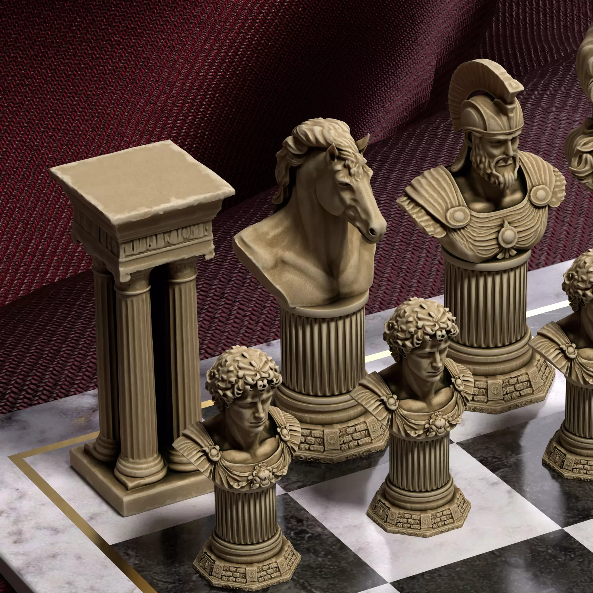 Greek Mythology Chess Set Poseidon Medusa Ares Hercules 3D print model_24
