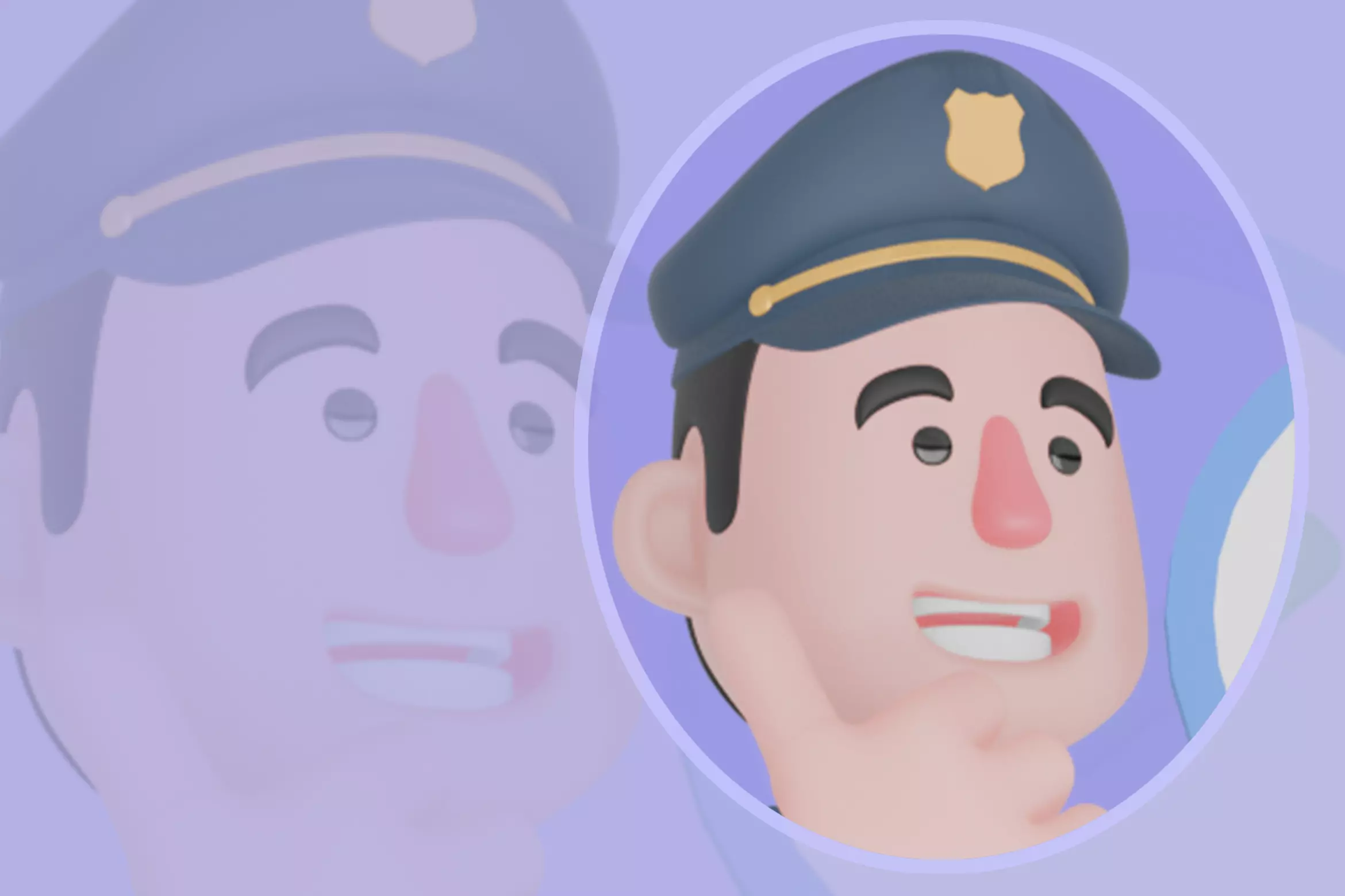 Stylized 3D Male Police Character - Officer with Checkmark Sign 3D model
