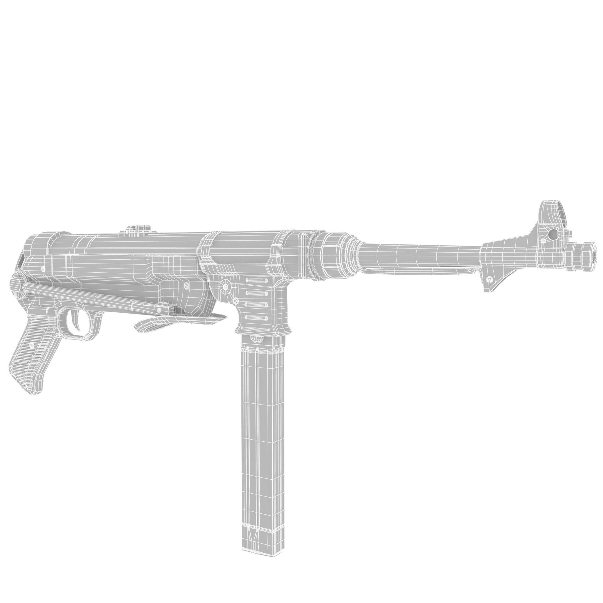 Submachine gun MP40 3D model_11