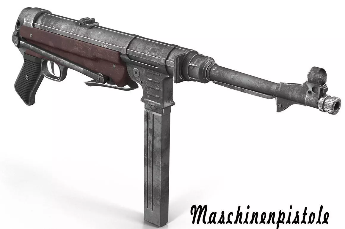 Submachine gun MP40 3D model_0