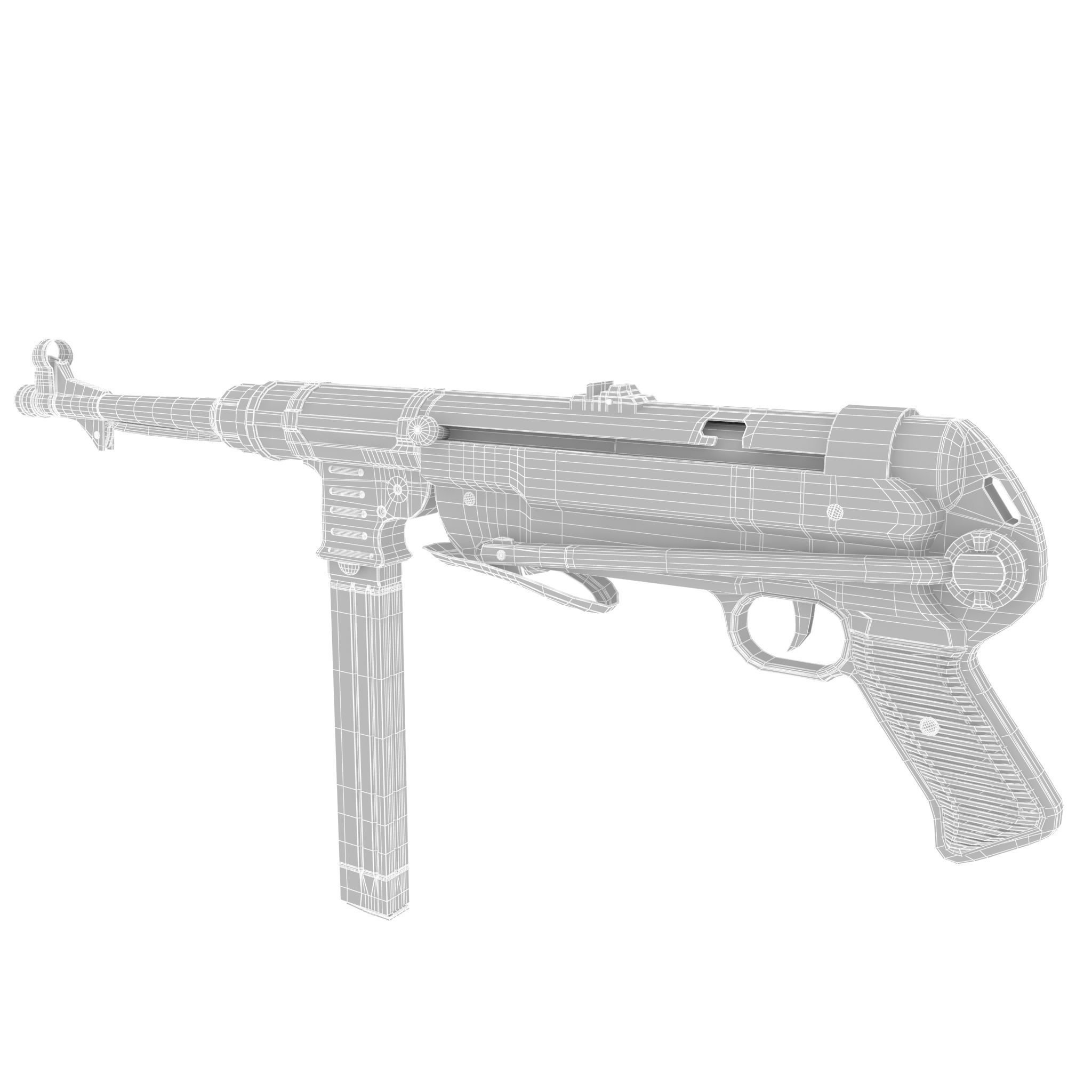 Submachine gun MP40 3D model_12