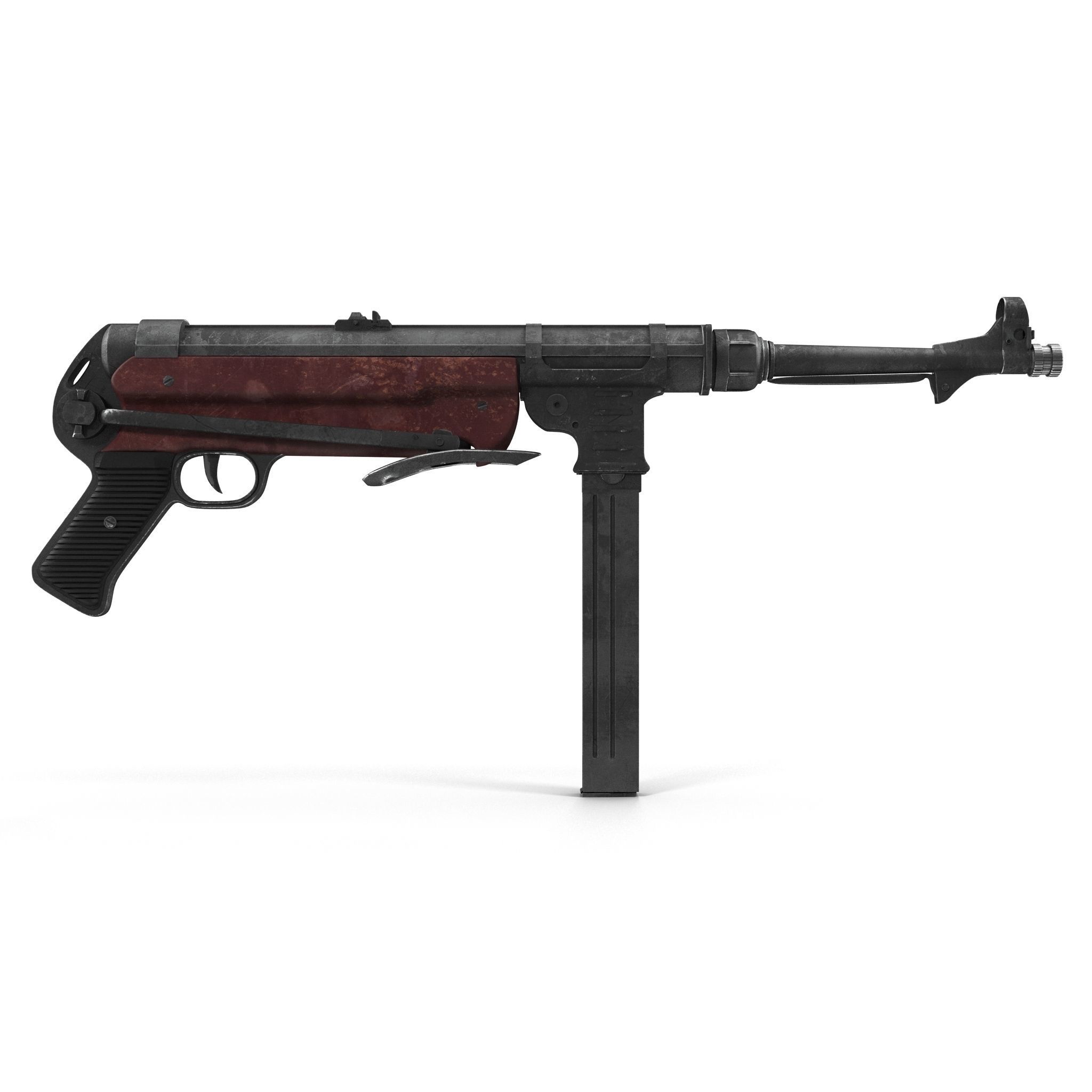 Submachine gun MP40 3D model_1