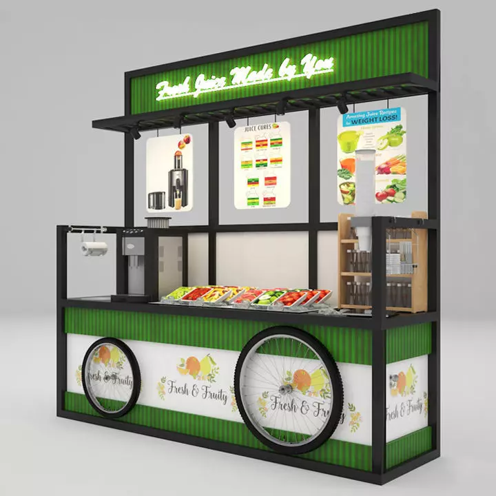 Fresh And Fruity Juice Cart 3D model_0