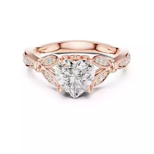 Heart Cut Diamond Design Split Shank Wedding Ring 3DM STL Video