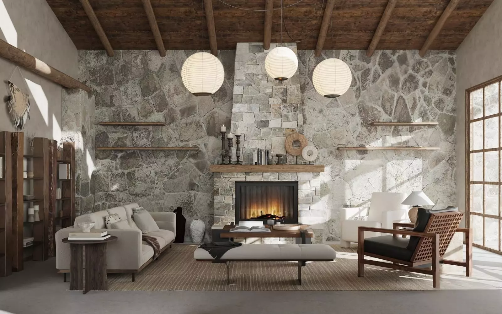 Livingroom and Kitchen 3D model