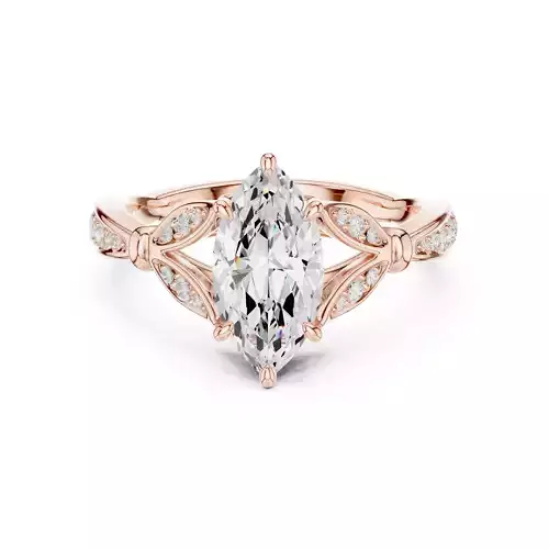 Designer Shank Six Prong Marquise Cut Wedding Ring 3DM STL Video