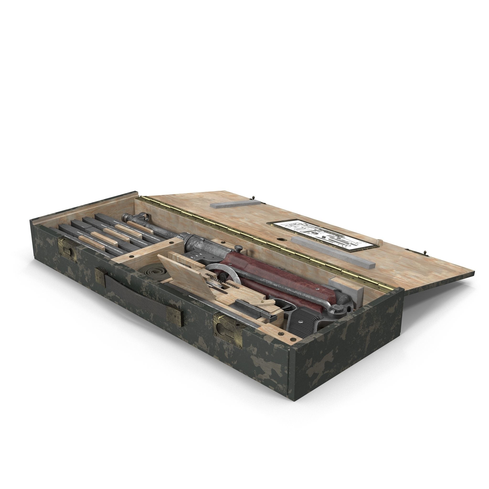 Submachine gun MP40 in a box 3D model_3