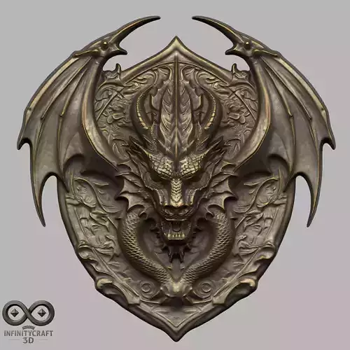 Dragon Head Relief No20  STL file for 3d printing or CNC