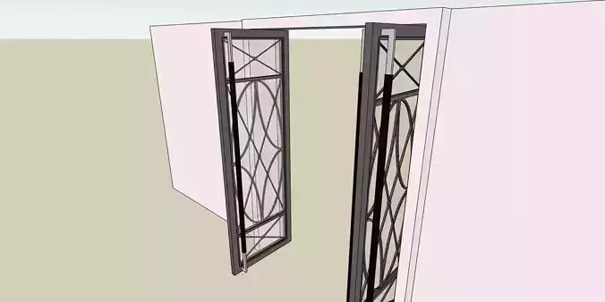 Art Deco Glass Door  3D Model