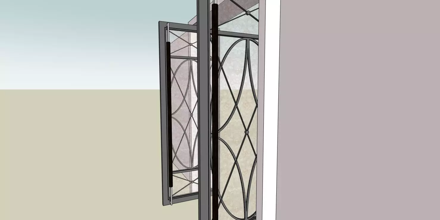 Art Deco Glass Door 3D Model 3D model_1
