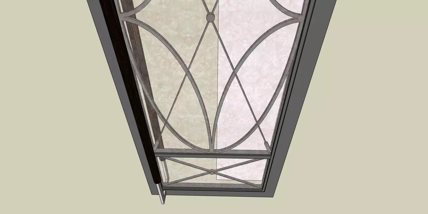 Art Deco Glass Door 3D Model 3D model_2