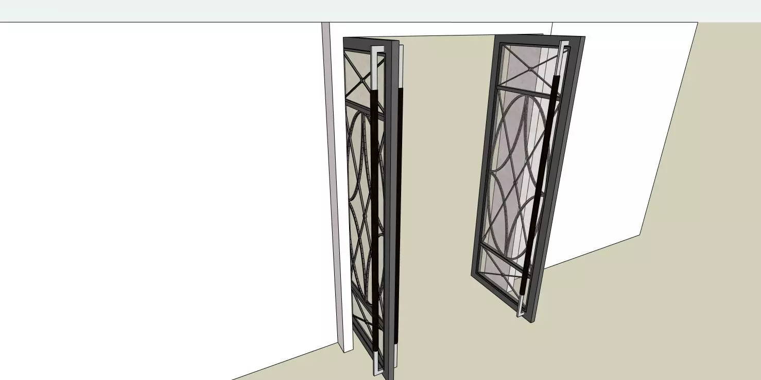 Art Deco Glass Door 3D Model 3D model_4
