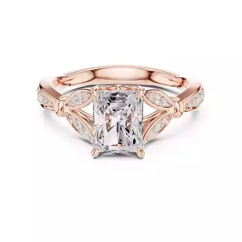 Radiant Cut Diamond Engagement Wedding Ring 3DM STL Video