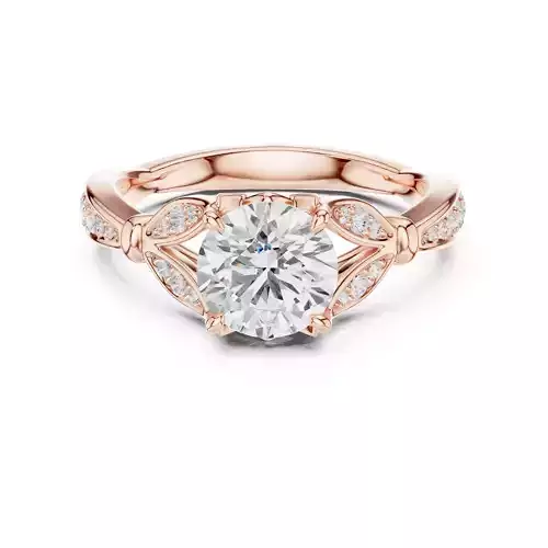 Round Cut Hidden Diamond Engagement Wedding Ring 3DM STL Video