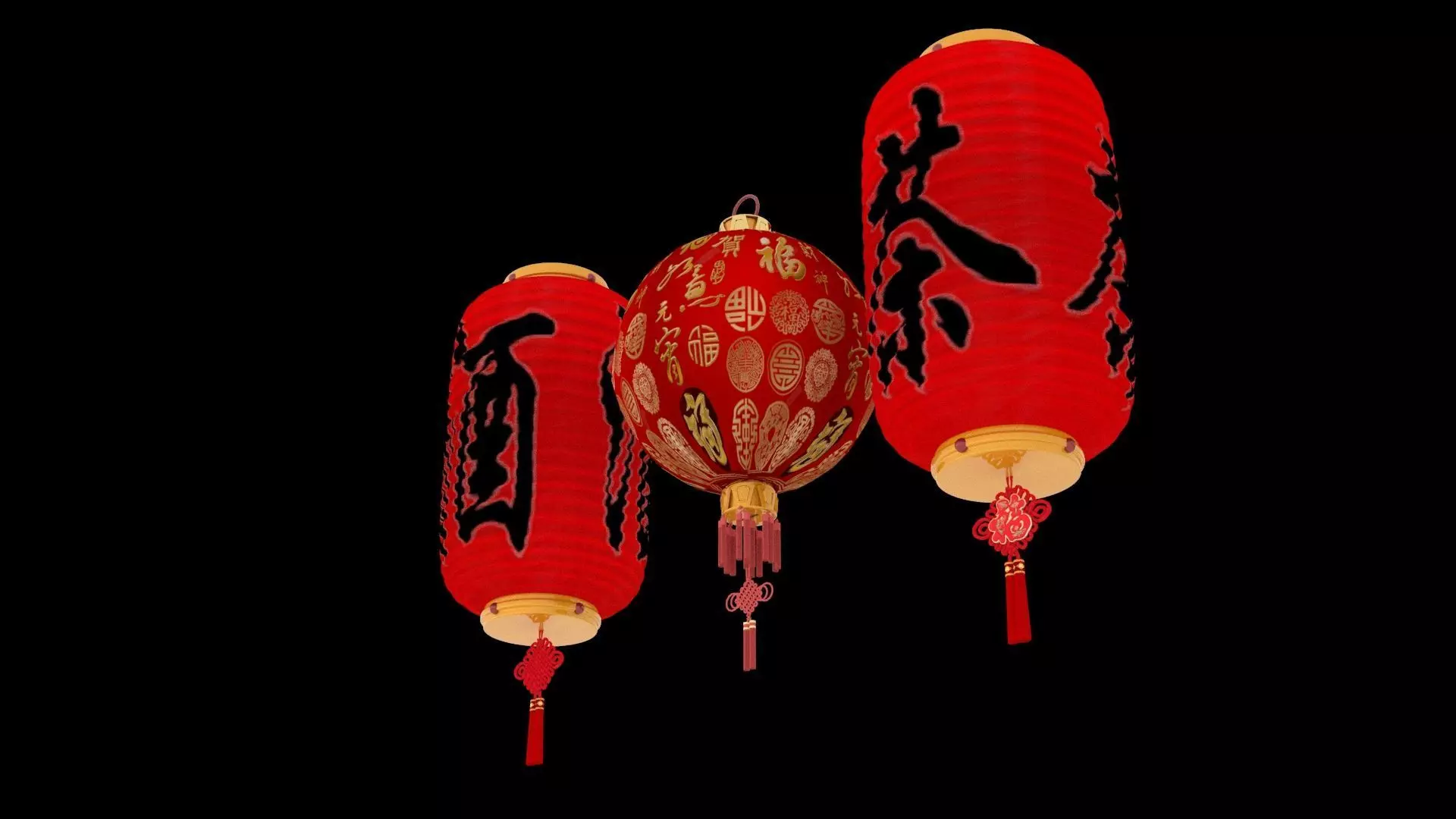 Chinese  red  lantern   3D model_9