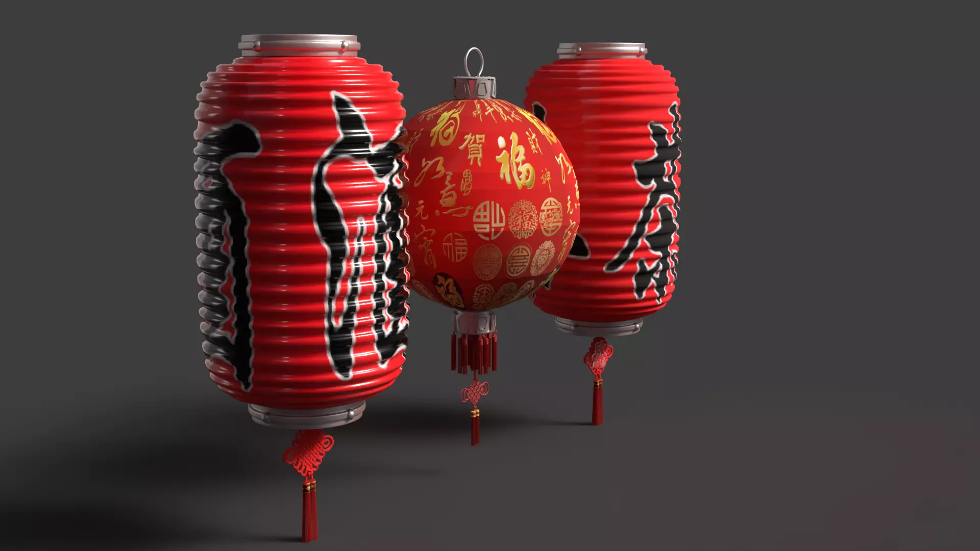 Chinese  red  lantern   3D model_4