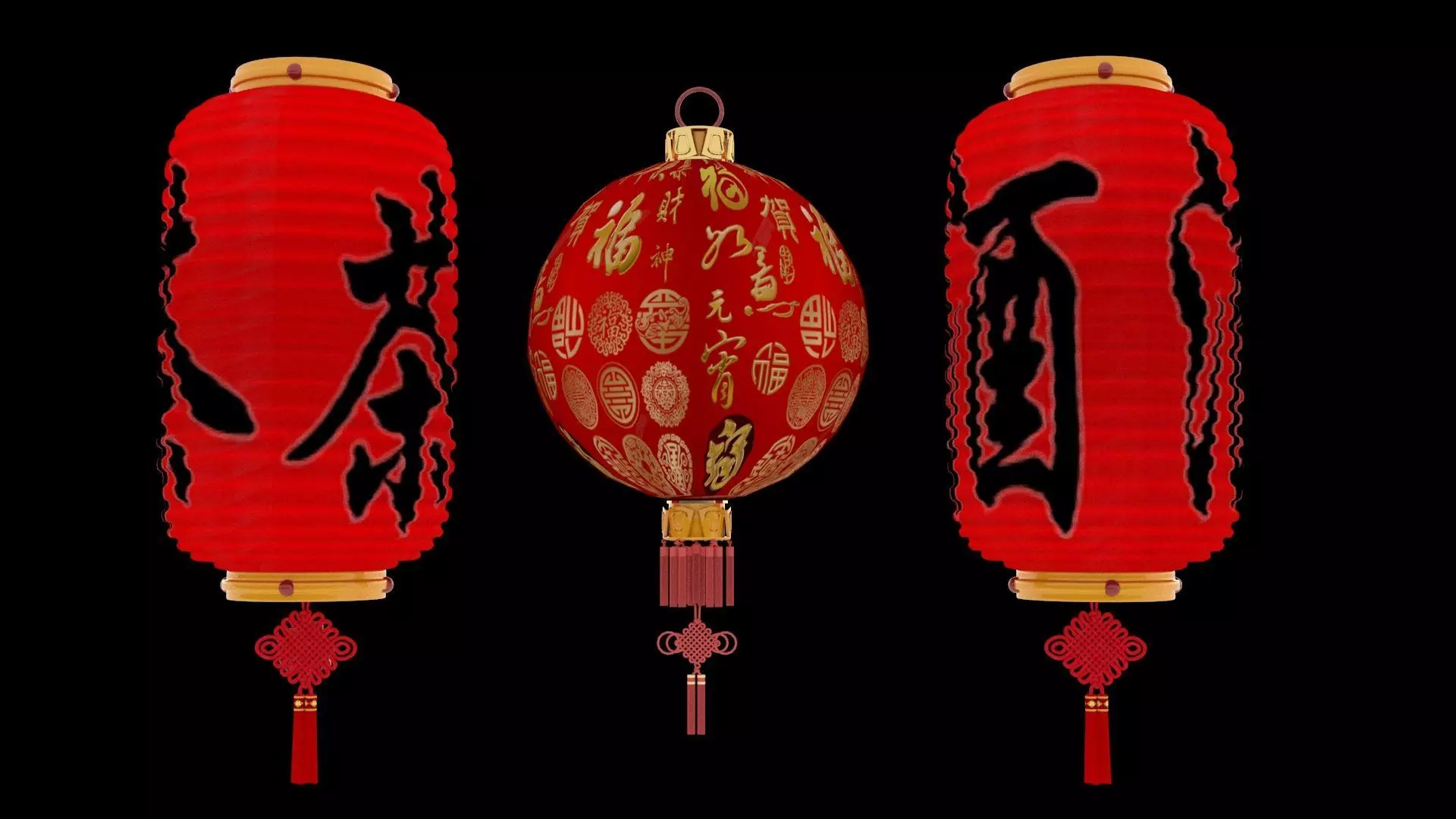 Chinese  red  lantern   3D model_11