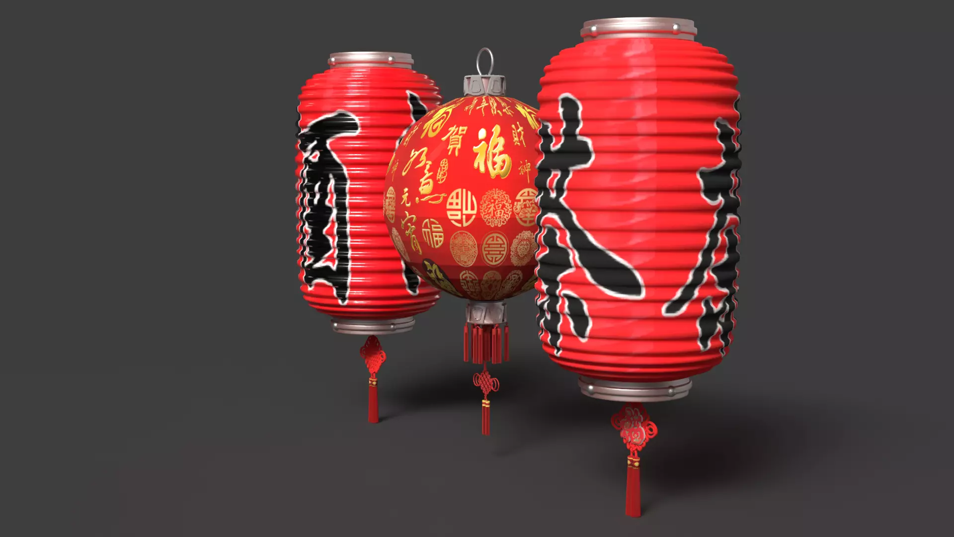 Chinese  red  lantern   3D model_5