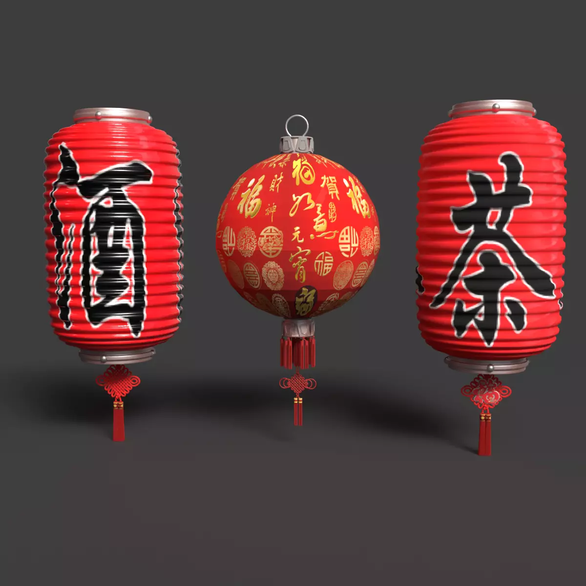 Chinese  red  lantern   3D model_6