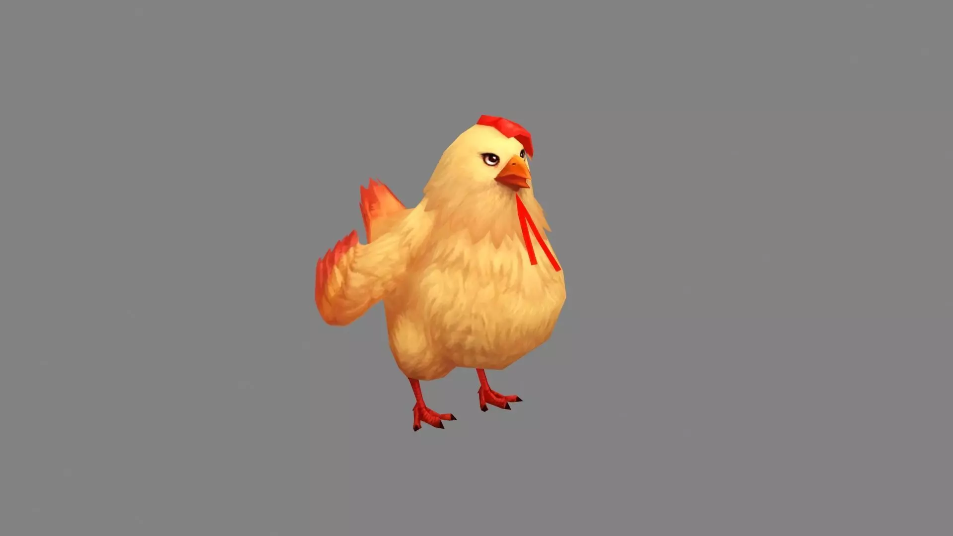 Cartoon hen Low-poly 3D model_0