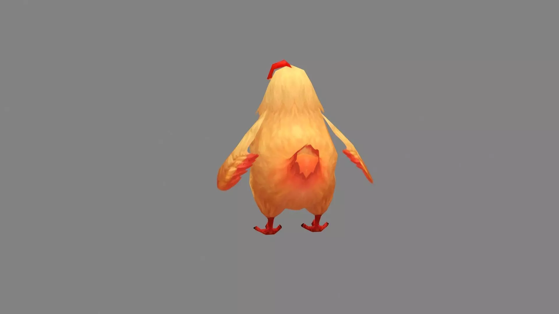 Cartoon hen Low-poly 3D model_2
