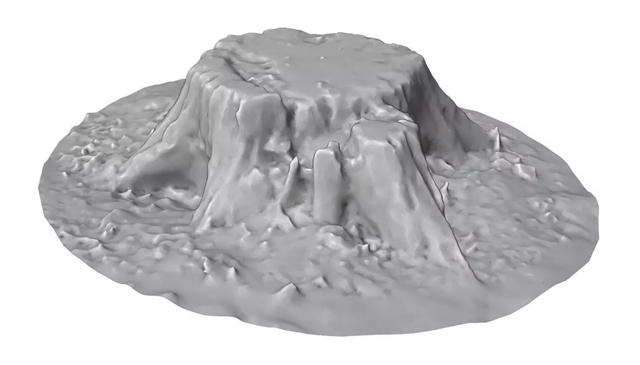 Old tree stump Low-poly 3D model_10