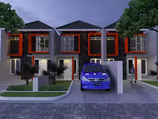 3D House Design Model Facade Only 20