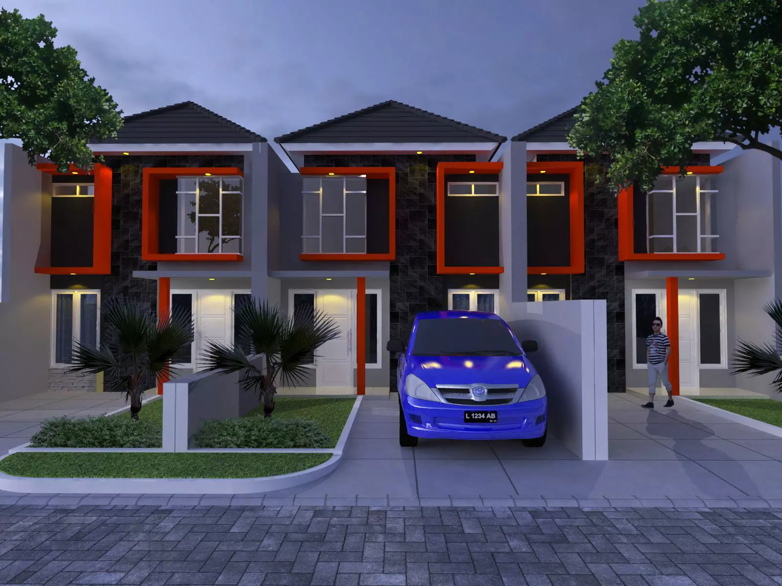 3D House Design Model Facade Only 20 3D model_0