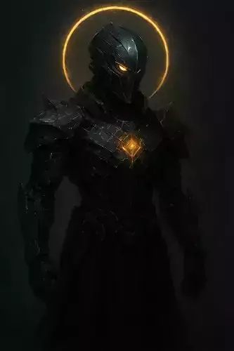 The Radiant Sentinel vs The Voidborn Phantom Low-poly 3D model