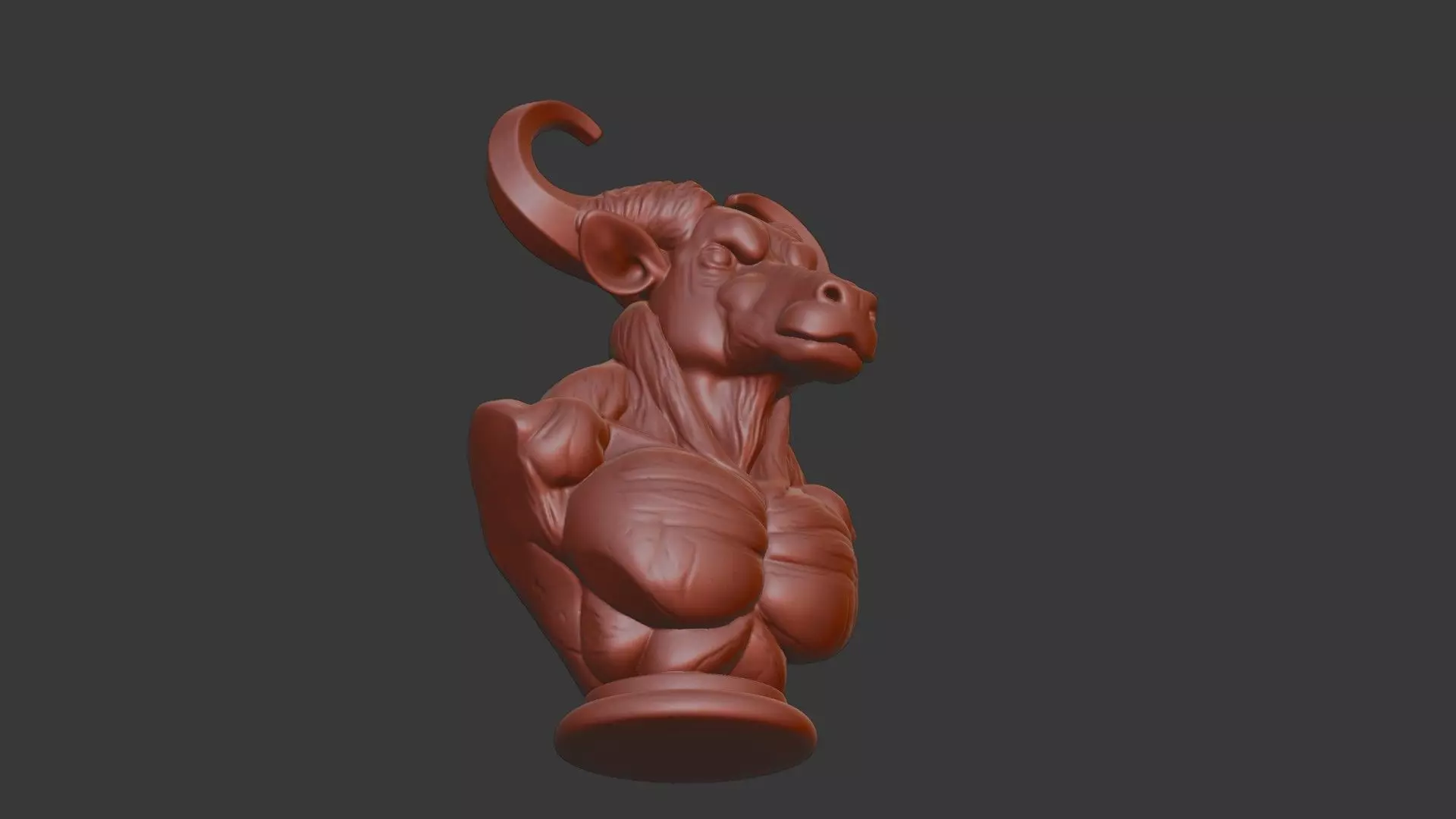 Minotaur Head Bust 3D Model STL Printable Mythological Sculpture 3D print model_6